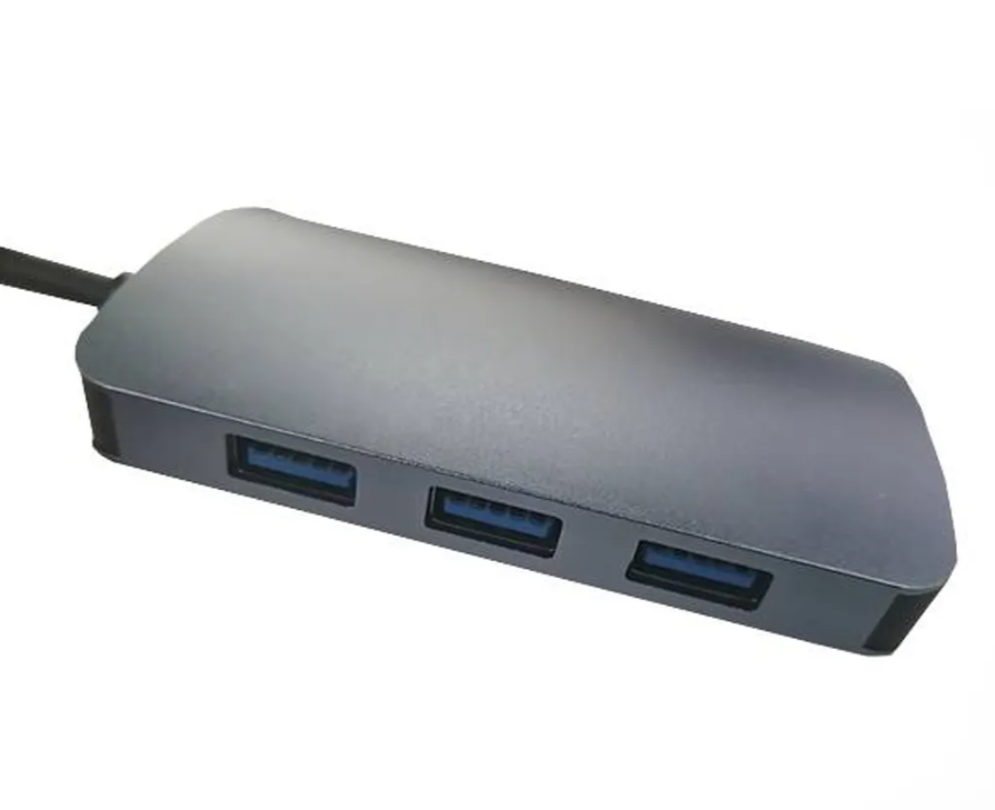 RCT 4-in-1 USB type A hub with 3 USB 3.0 Type A ports and 1 RJ45 Gigabit ethernet port