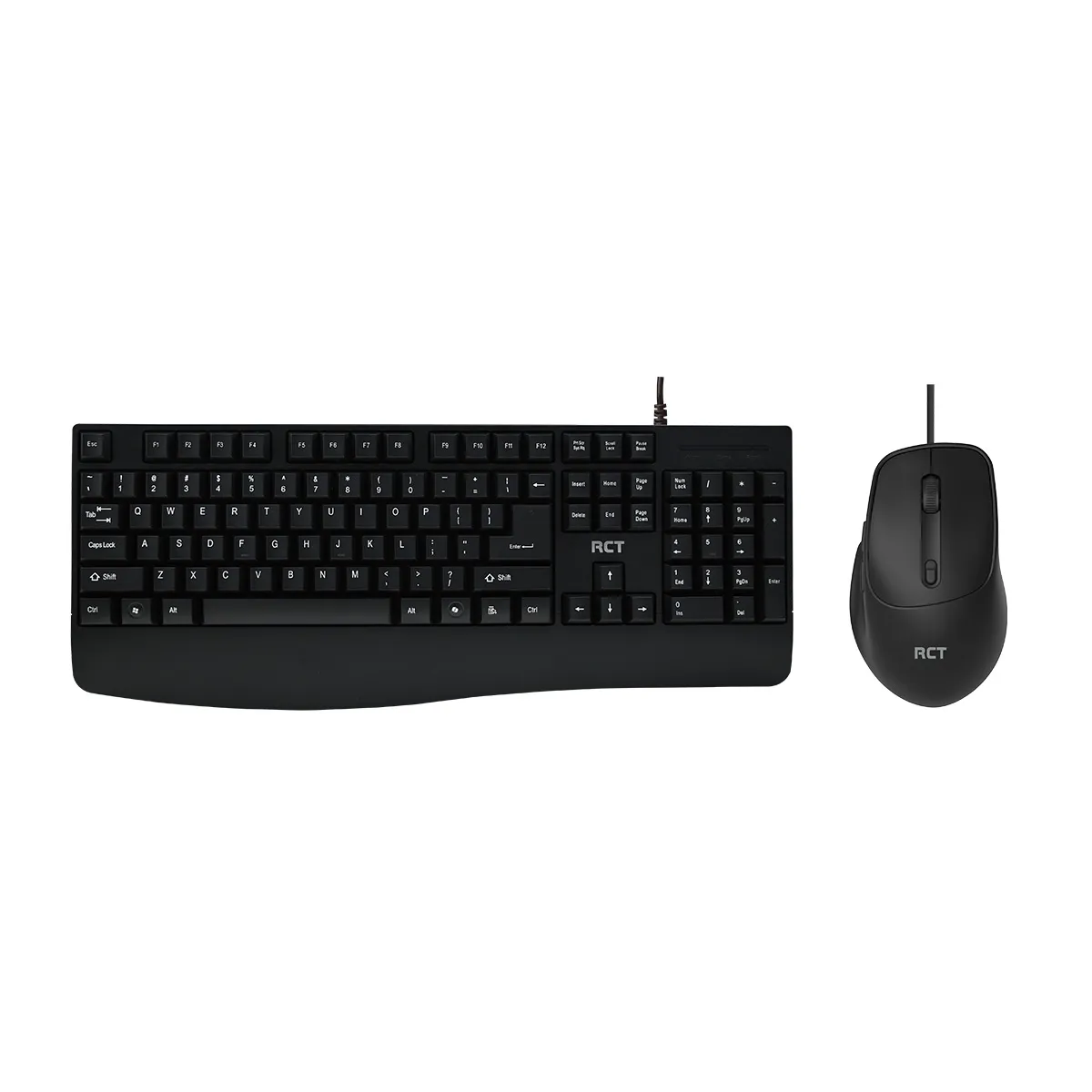 RCT Wired USB Keyboard & Mouse Combo | 104-Key Membrane Keyboard | AI Tool Key | Optical Mouse; 1000-3200 DPI 